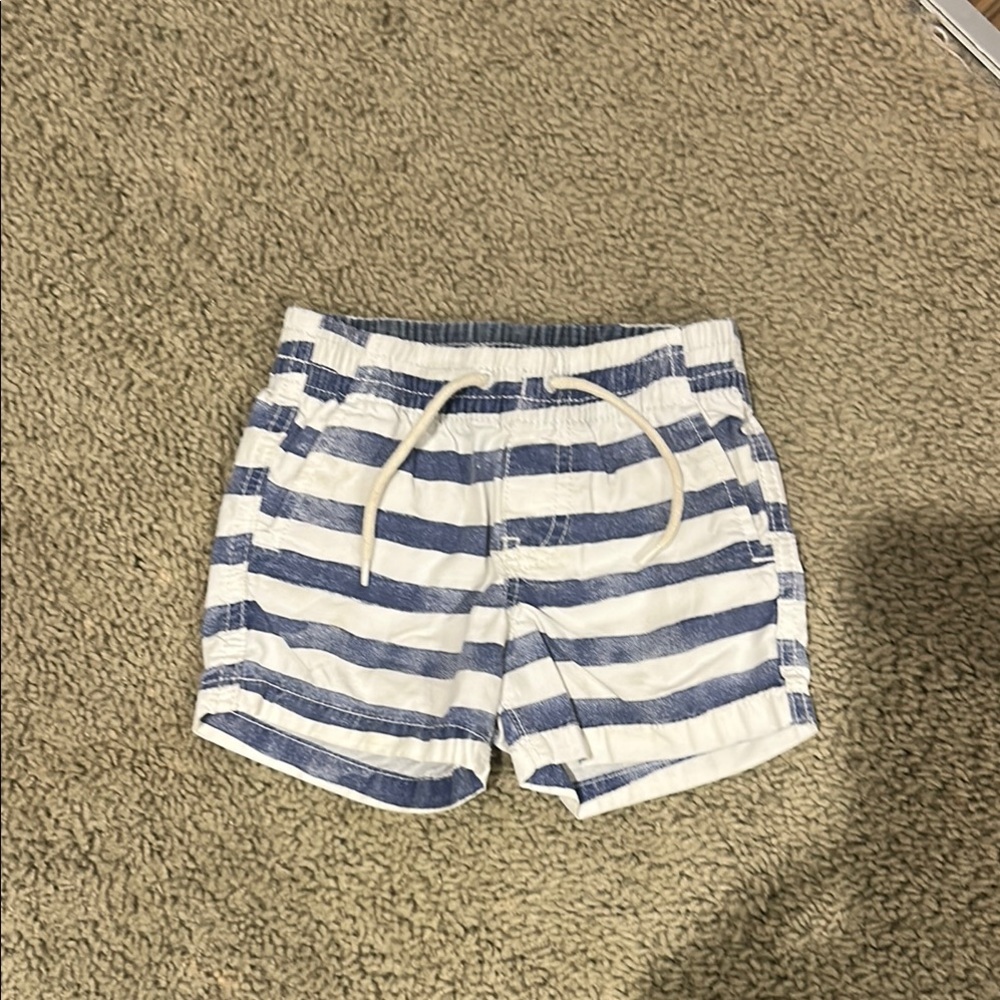 Blue and White Striped Baby Shorts